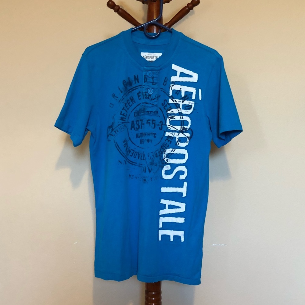 Aeropostale Light Blue Graphic Print Tee